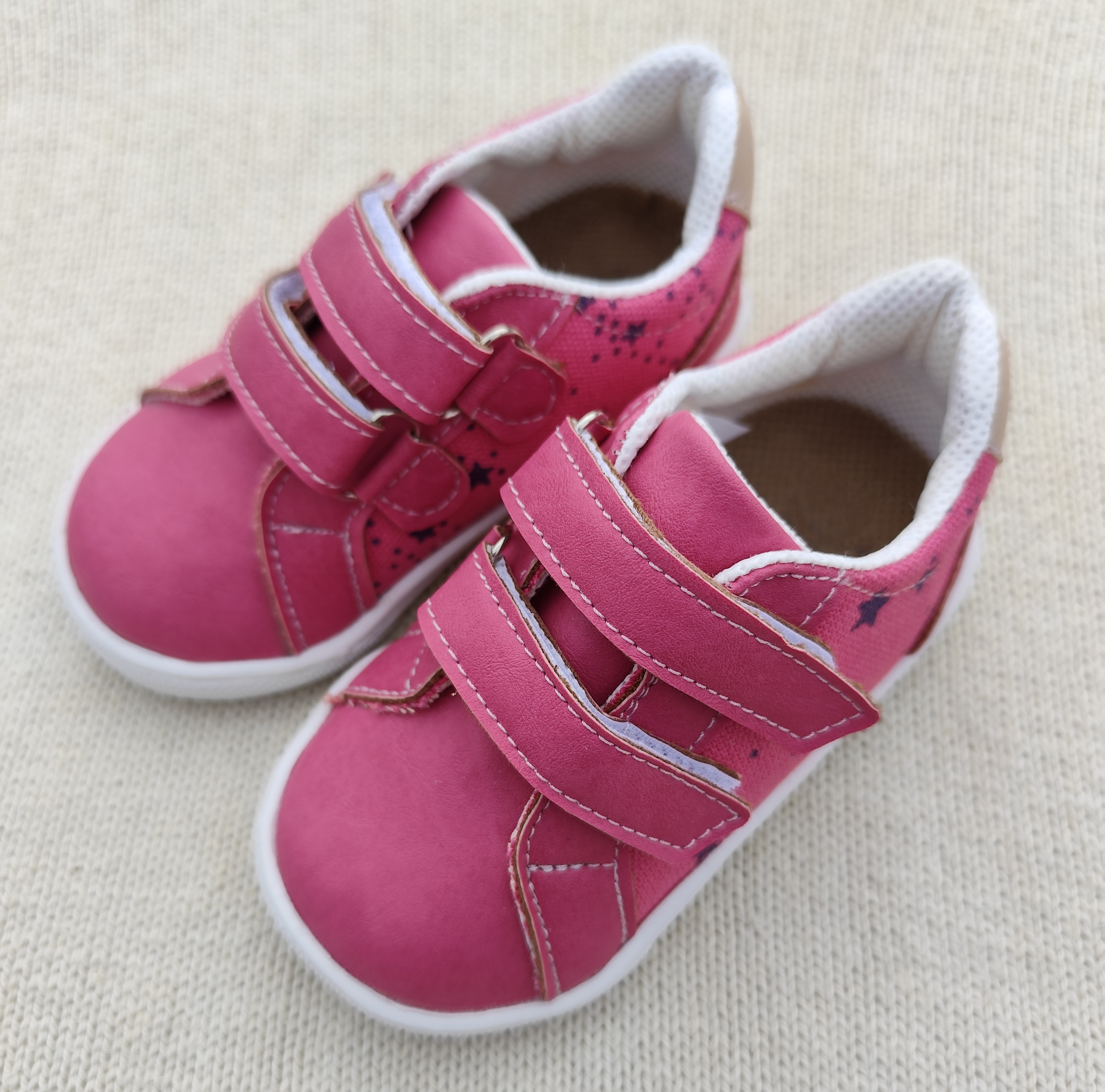 Zapatilla Doble Abrojo Estampada Rosa N°21