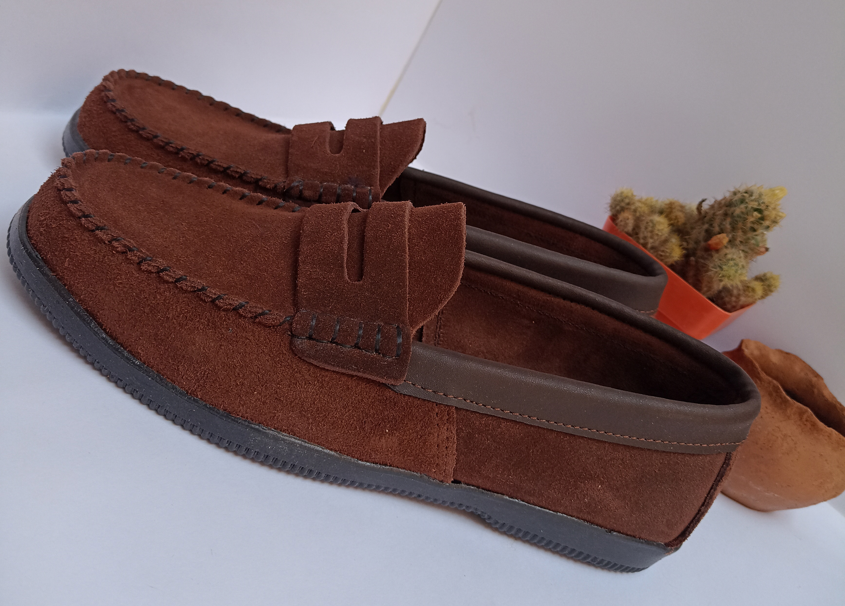 Mocasín gamuzado tabaco N° 44